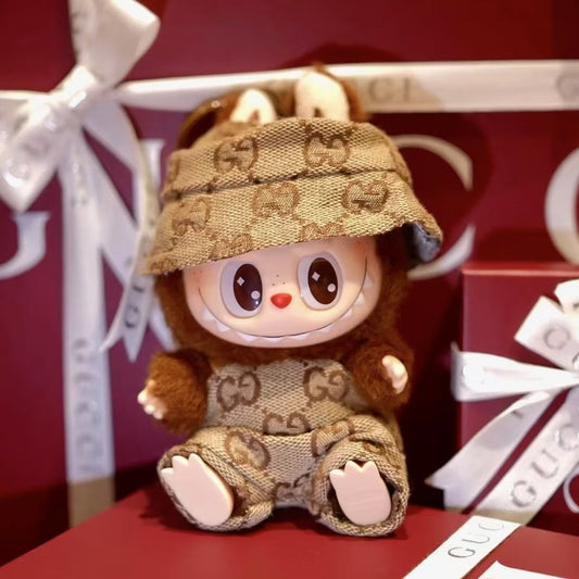 POP MART The Monsters Labubu Fashion Outfit - Gucci Style overalls + Hat