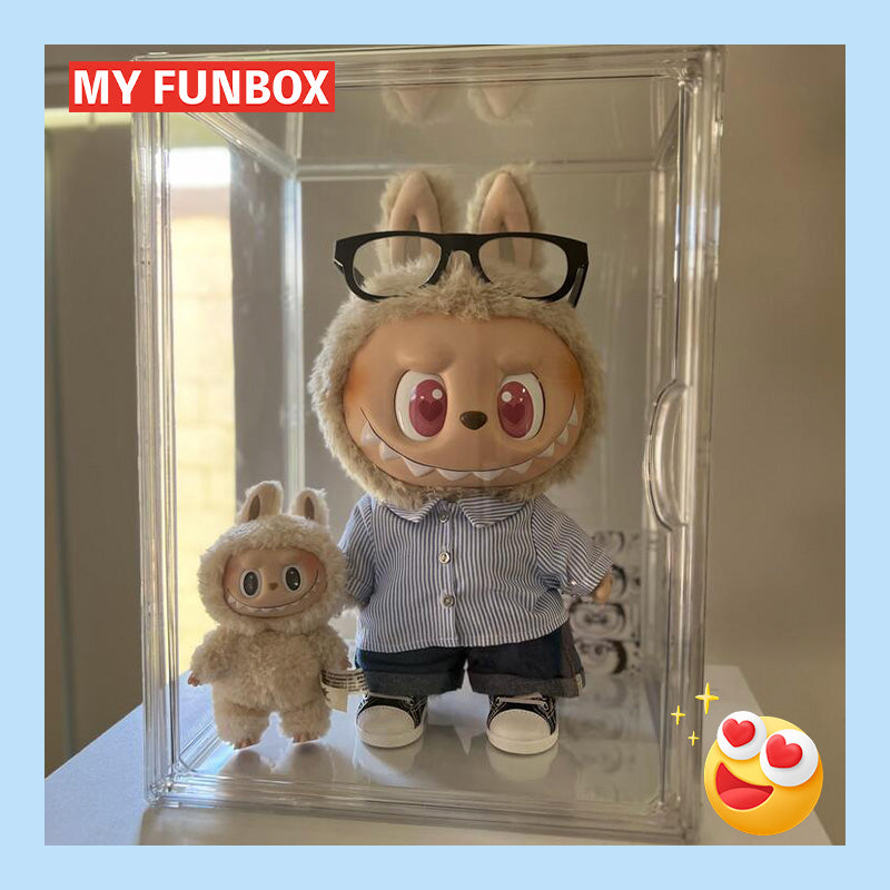 Transparent Labubu 400% Display Box Container - 40cm Height Version