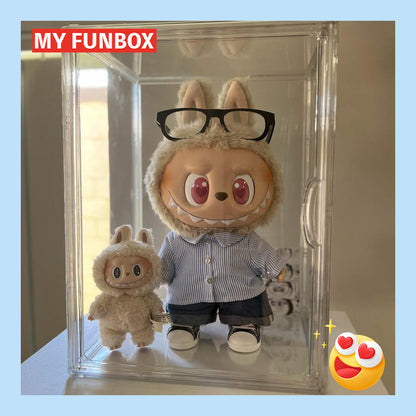 Transparent Labubu 400% Display Box Container - 40cm Height Version