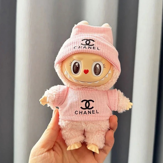 POP MART The Monsters Labubu Fashion Outfit - Chanel Style Pink Top + Pink hat