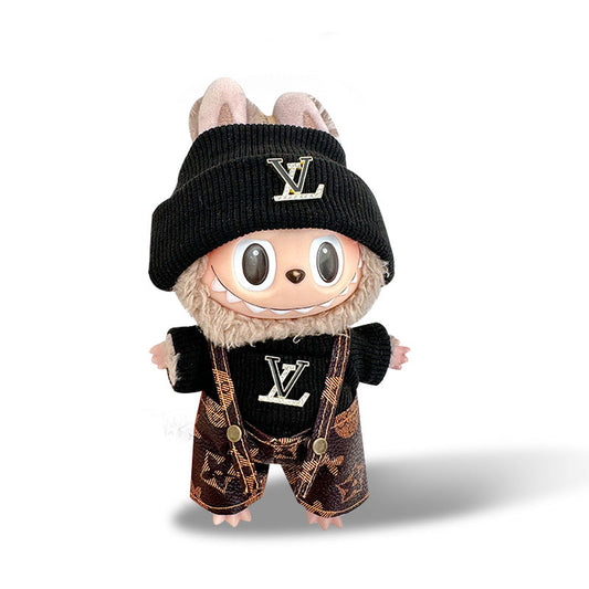POP MART The Monsters Labubu Fashion Outfit - LV Style Top+ Hat + LV Style Overalls