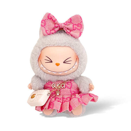 Fashion Outfit - Pink Gucci Style Skirt + Bow + Gucci style bag(Pre-order 1-2 weeks arrive)