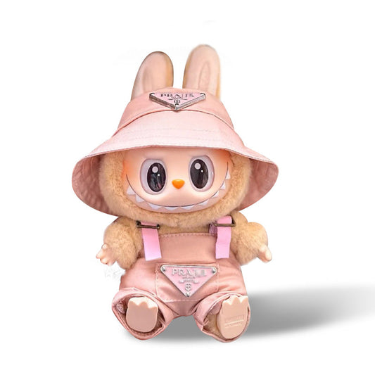 POP MART The Monsters Labubu Fashion Outfit - P Style Pink overalls + Pink hat (Pre-order 1-2 weeks arrive)