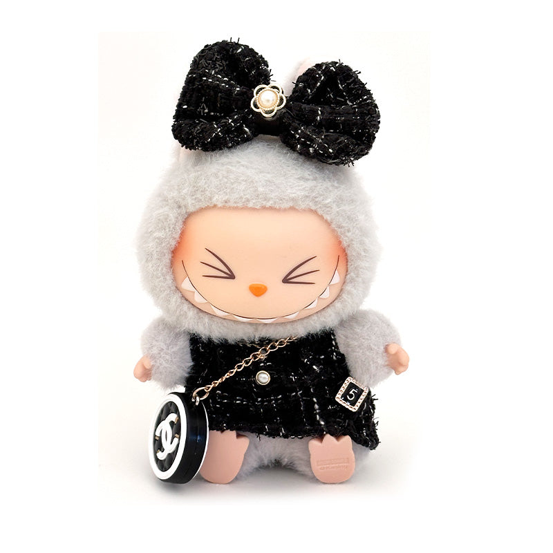 Fashion Outfit - Black Chanel Style Skirt + Bow + Chanel style bag