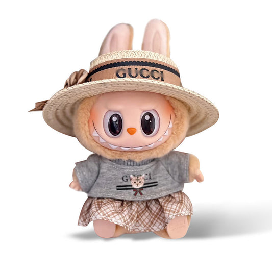 POP MART The Monsters Labubu Fashion Outfit - Cat Top+ Skirt + Straw Hat