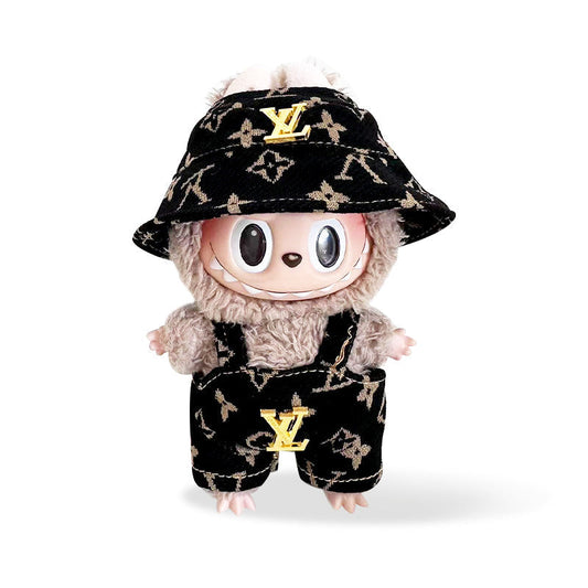 POP MART The Monsters Labubu Fashion Outfit -LV-style Overalls + LV-style Hat